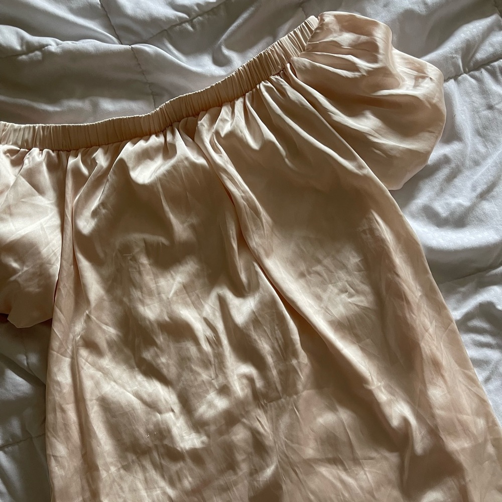 silk off shoulder dress